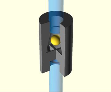 Mini check valve (for aquarium tubing, using a BB pellet)