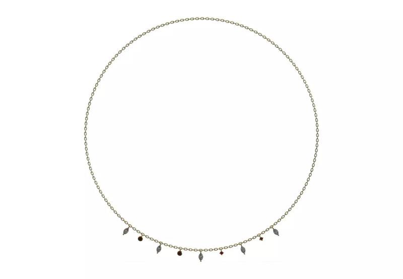 Jewelry Pendant Model Delicate Chain Sparkling Colorful jp0332