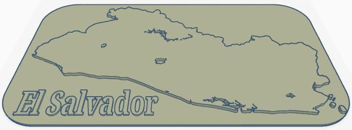 El Salvador Map Plaque