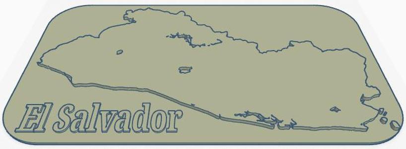 El Salvador Map Plaque