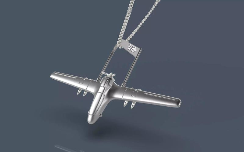 Jewellery pendant Turkish drone Bayraktar Tb2 Ukrain army