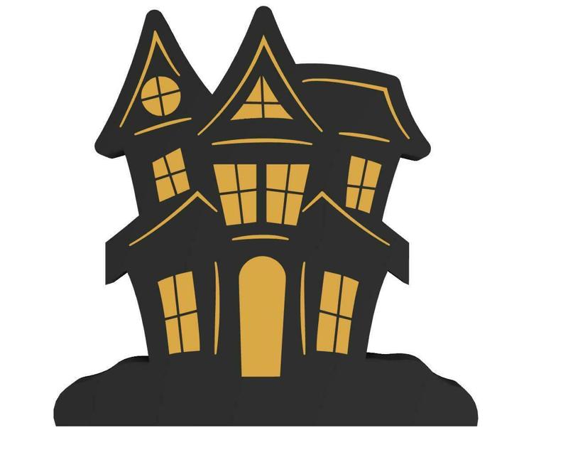 LED Halloween Lamp Magic Haunted Mansion / WALL SAME LAYER PRINT