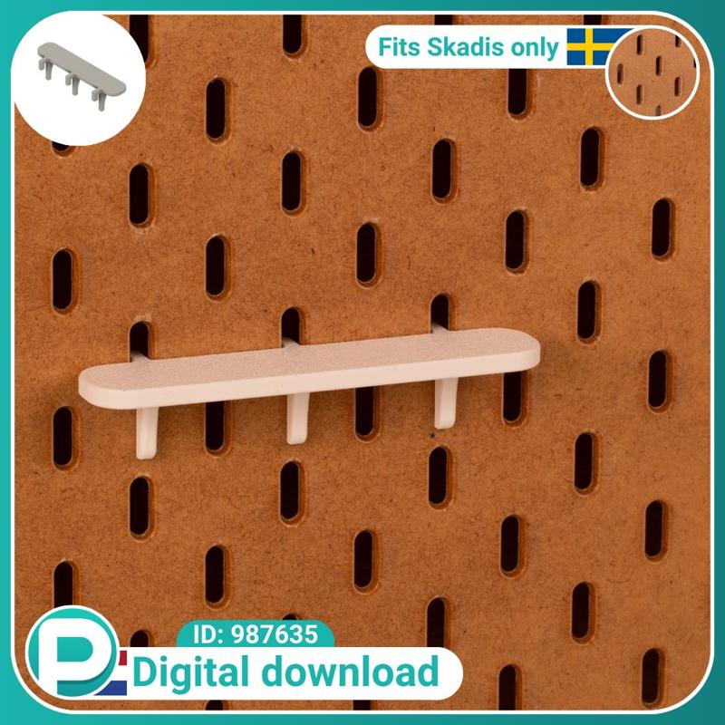 Display tray 12x2.5cm - fits IKEA Skadis pegboard - Digital download