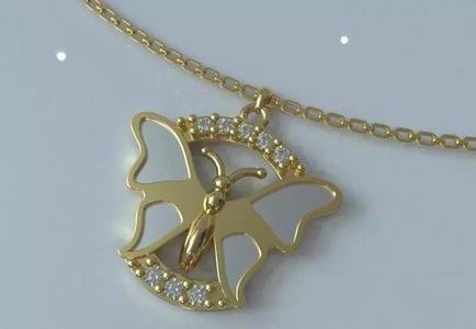 Model 3D Liontin Kupu-Kupu Elegan Desain Perhiasan Siap Cetak