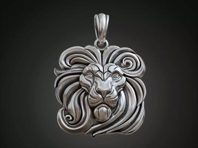 Lion Face Pendant Bas Relief