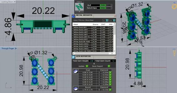 Sapphire and Diamond Letter N stl 3dm Pendant Model jp0202