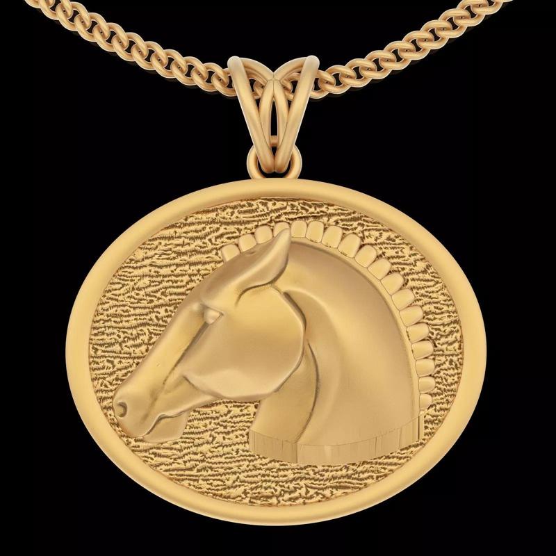 HORSE PENDANT SILVER GOLD JEWELRY PRINTABLE 3D MODEL