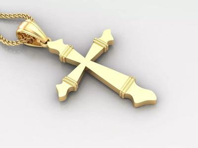 Light Gold 18K Cross Pendant 2CP062