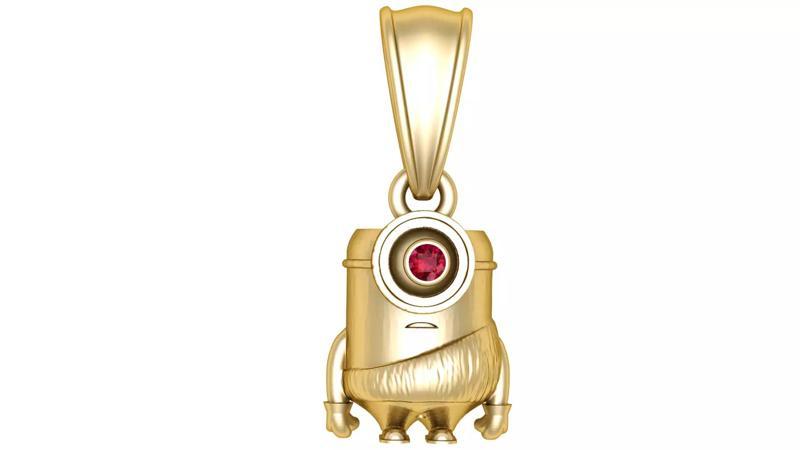 Minion-Themed Gold Pendant  3D Printable Model
