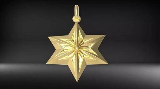 Italian Star 6 point star pendant necklace  earrings jewelry