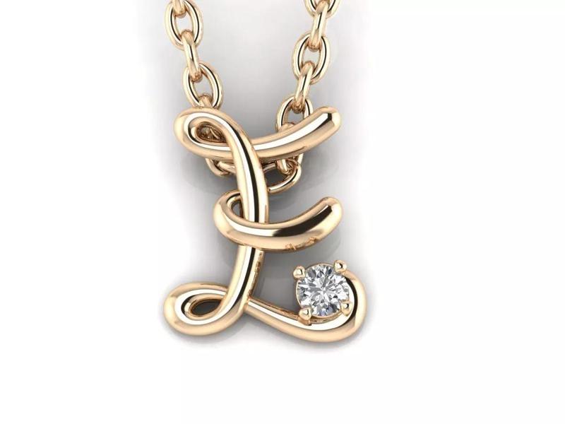 Pendant E two gold earrings with diamond in middle
