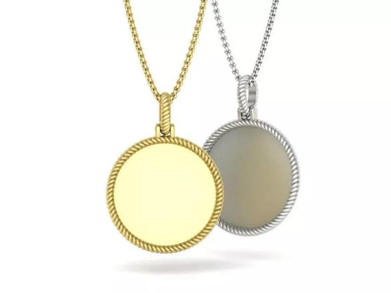 Memory Pendant 25mm Round Pendant Rope design