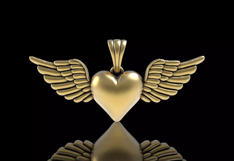Heart with Wings Pendant