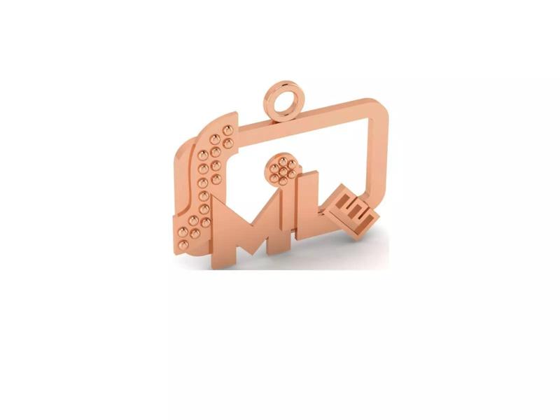 Light wt Plain Gold Charm Pendant 3dm renders details