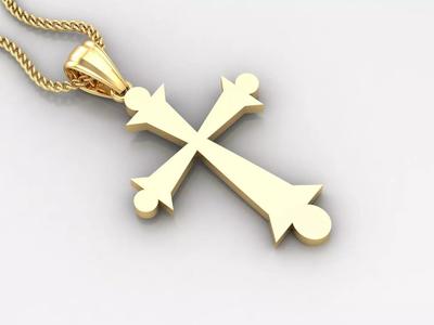 Light Gold 18K Cross Pendant 2CP008