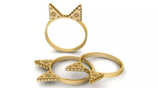 CAT DESIGN GOLD RING 3D PRINTABLE MODEL