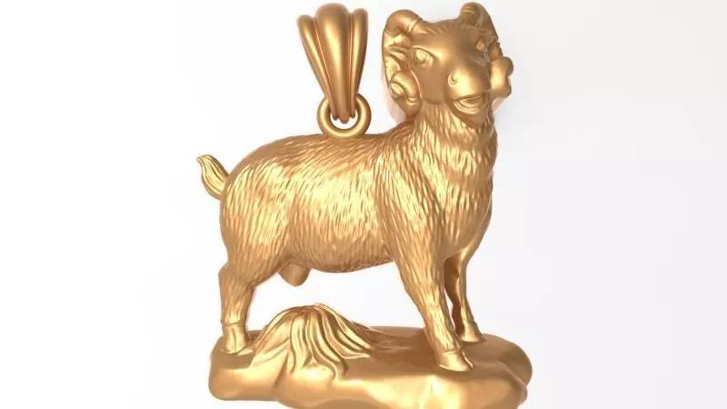 Goat Animal Pendant for Men Women Hollow Jewelry