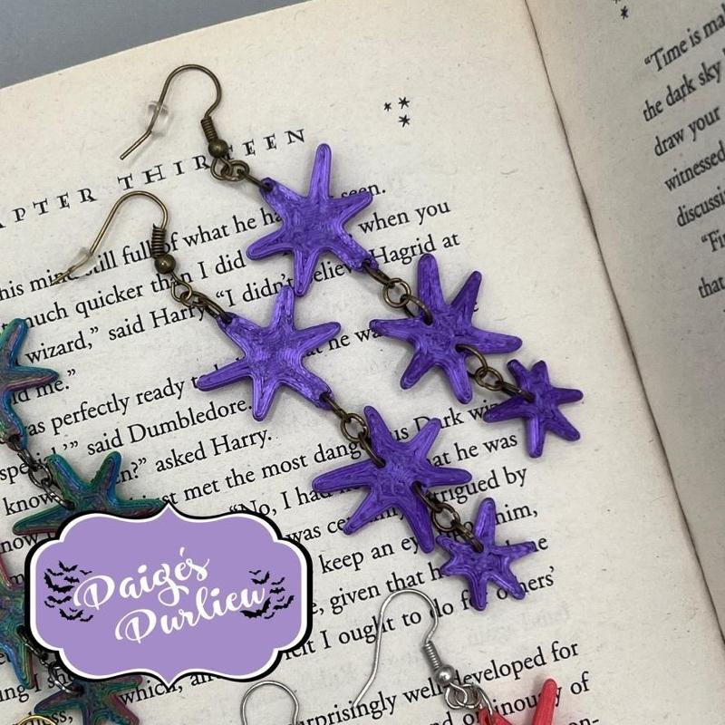 Harry Potter Book Page Stars Earrings