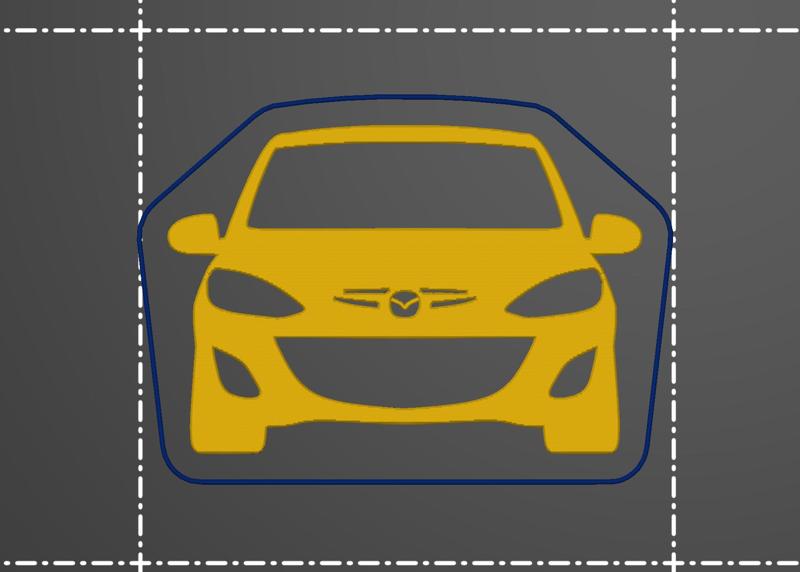 Mazda 2 Demio 2010-2014 silhouette key