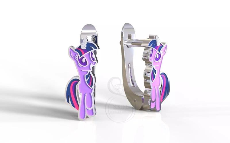 Twilight Sparkle pony kid earrings