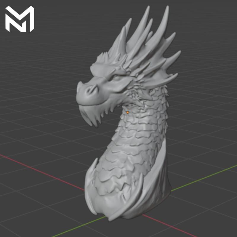 Dragon Bust - Dragon Bust Sculpture for deco