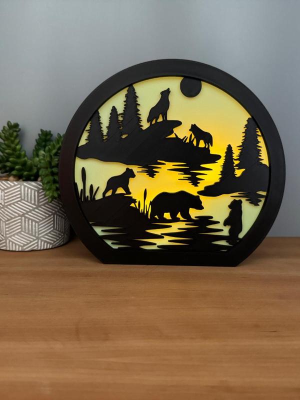 Wolf and Bear Lamp Tea Light holder Candle Holder