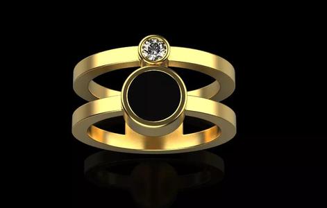 enamel and gemstone ring
