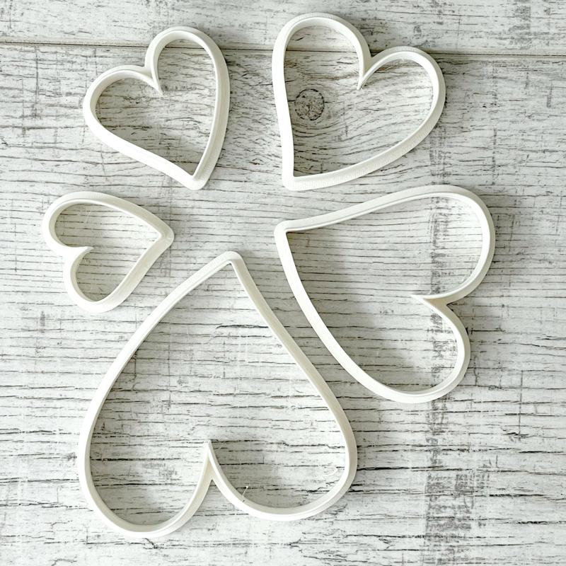 Heart Cookie Cutter, Heart Shape, Heart Polymer Clay Cutter, 5 sizes, irregular shape