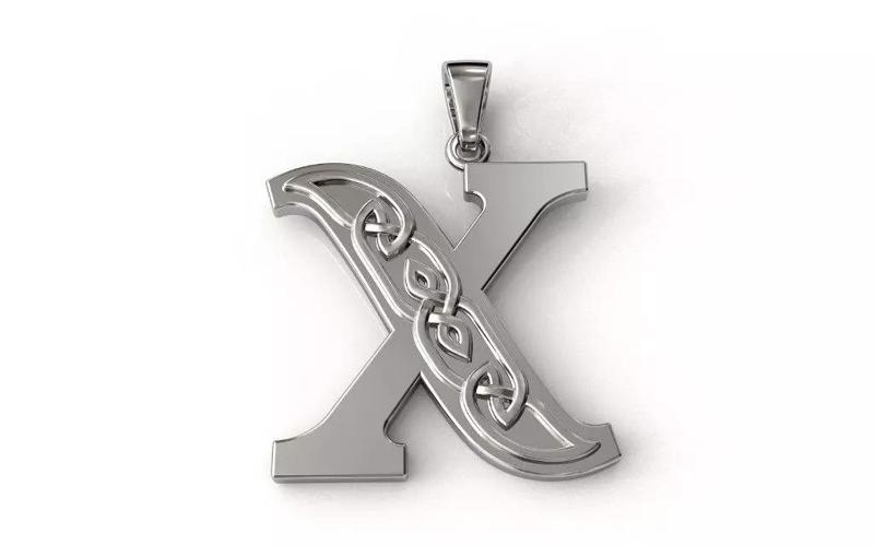 Celtic pendant letter  X