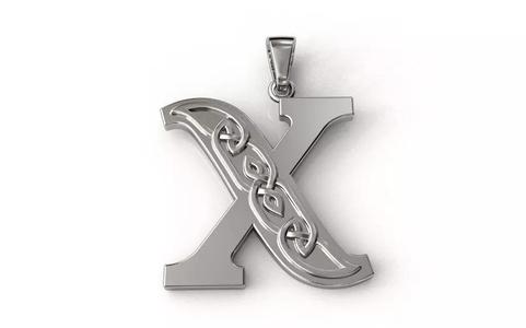 Celtic pendant letter  X