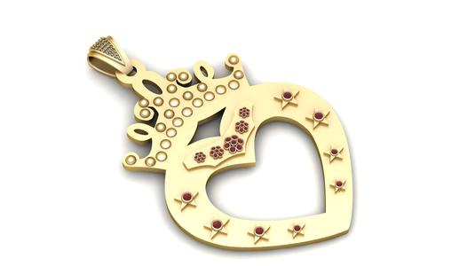 Crowned Heart Royal Pendant