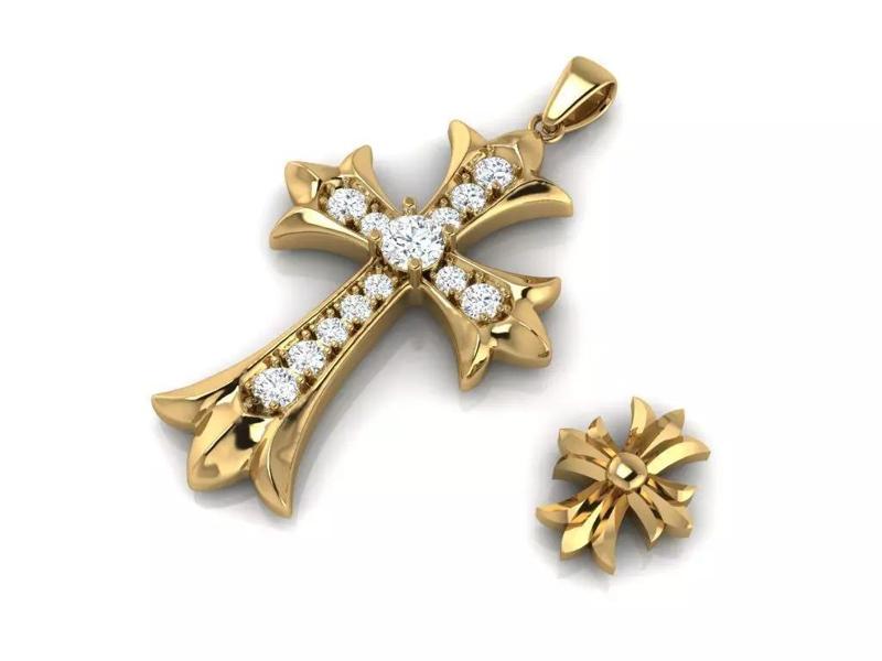 crucifix diamond  pendant
