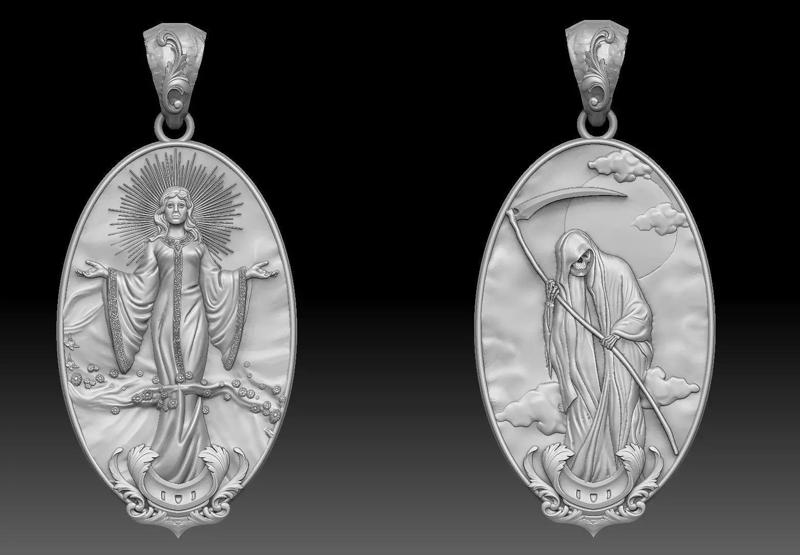 life and death Pendant 3d model