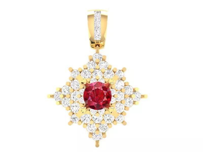 Luxury Star Shape Pendant with Diamond and Gemstone 292