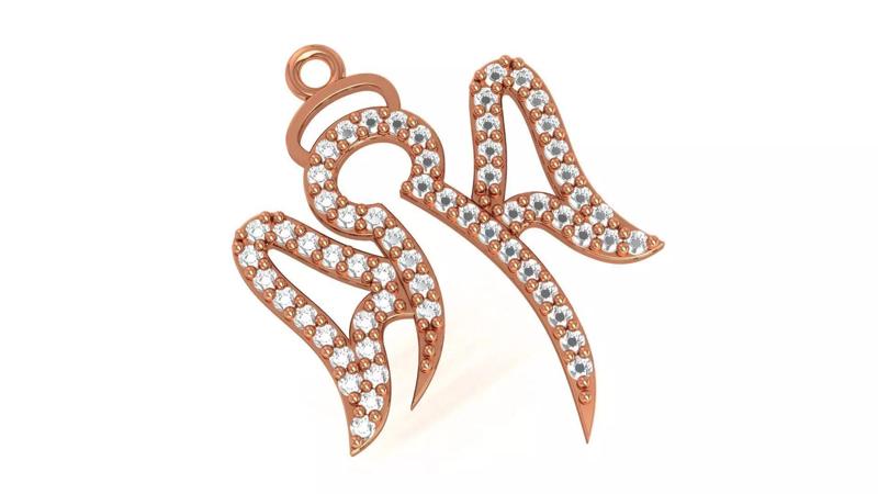 Diamond Wings Bird Charm Pendant