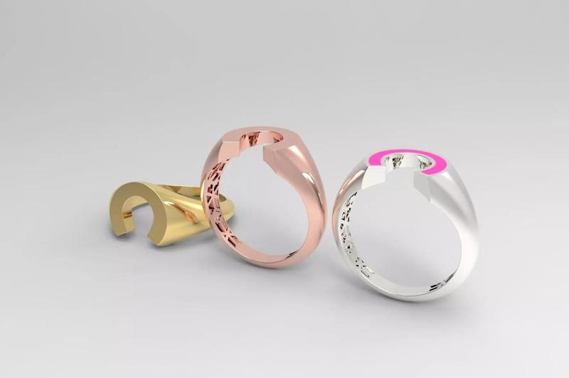 Horseshoe Signet Ring 3D Model