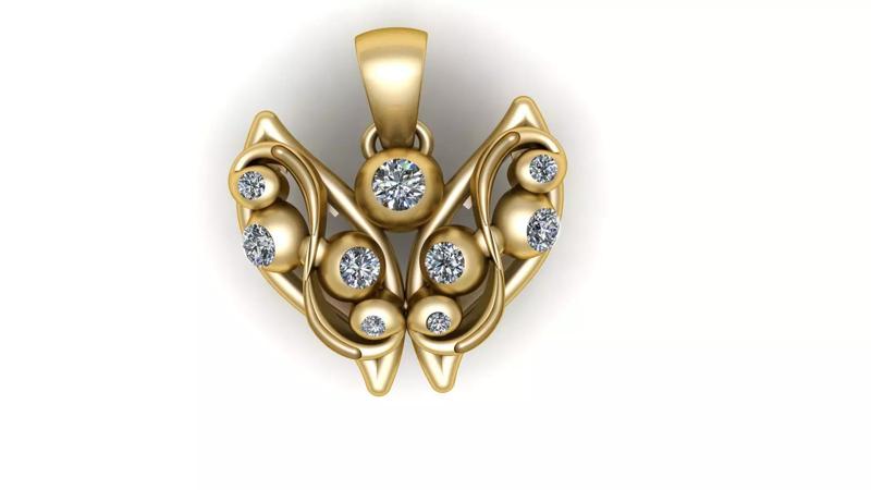 LUXURY BUTTERFLY STYLE PENDANT 3D PRINTABLE MODEL
