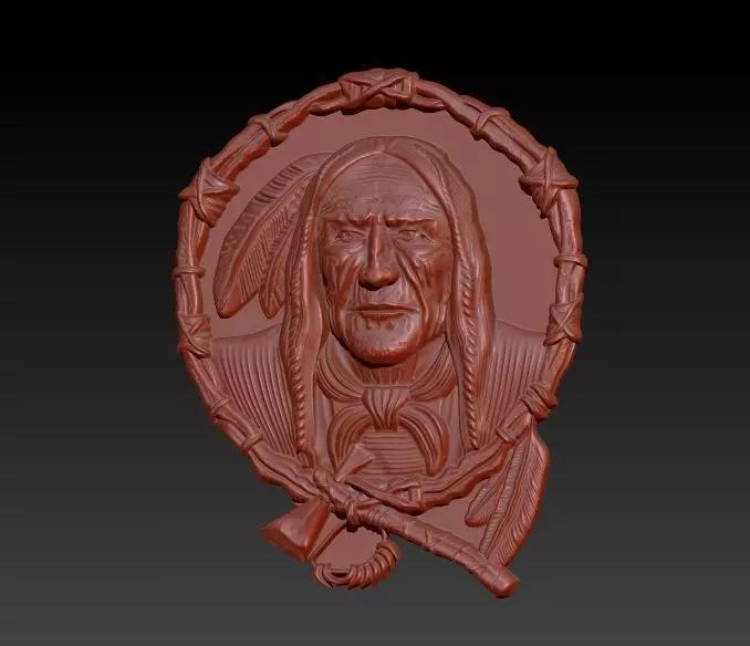 Native American Indian Chief man  tribal headdress  necklace