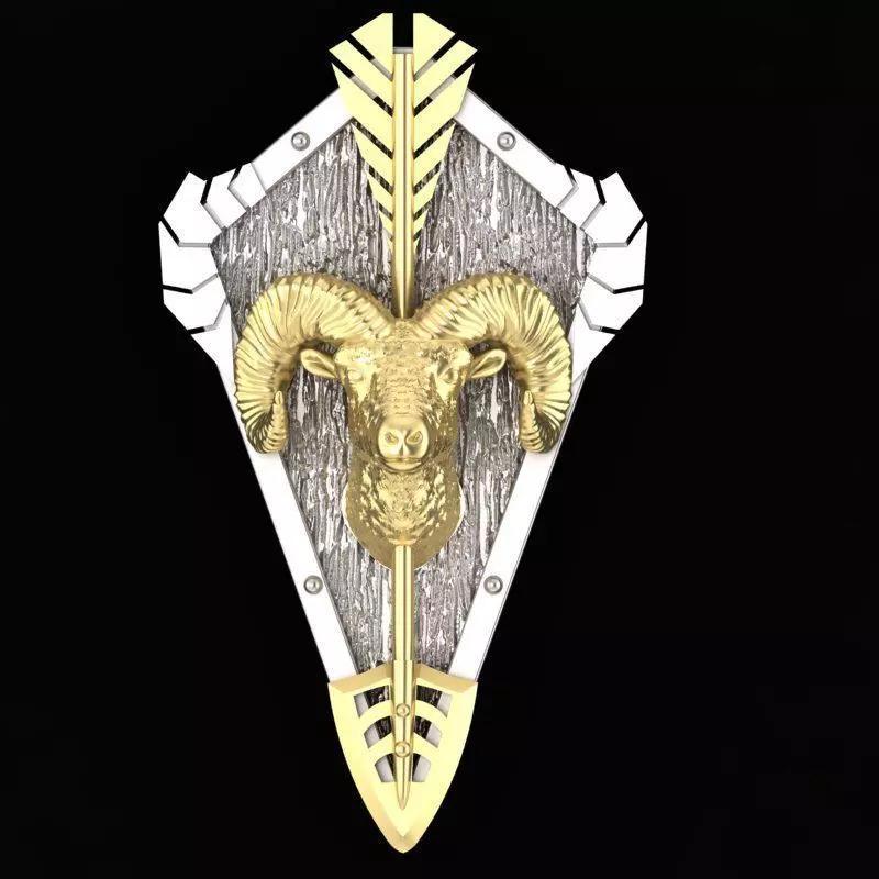 mouflon head  trophy  pendant