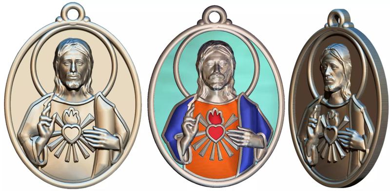 Jesus Enamelled Medal - Esmaltado