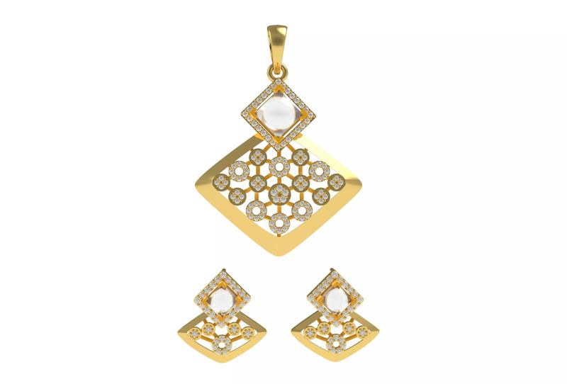 Diamond Pendant Set 18