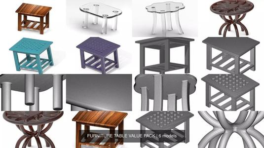 FURNITURE TABLE VALUE PACK 3D Model Collection