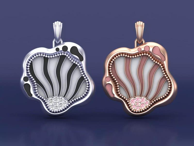 Elements of Sunrise Enamel Pendant Necklace 3D stl 3dm Design