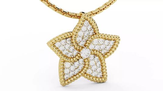 Star Flower Diamond Pendant