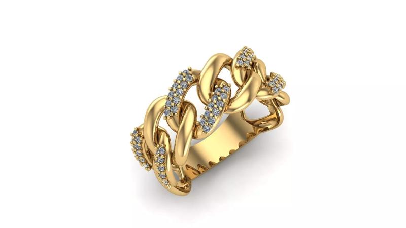 anel elo link diamante