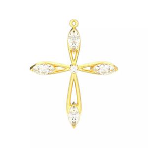 Marquise stones cross necklace pendant 3D print model
