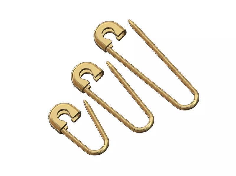 Simple safety pin pendant charm and ornament