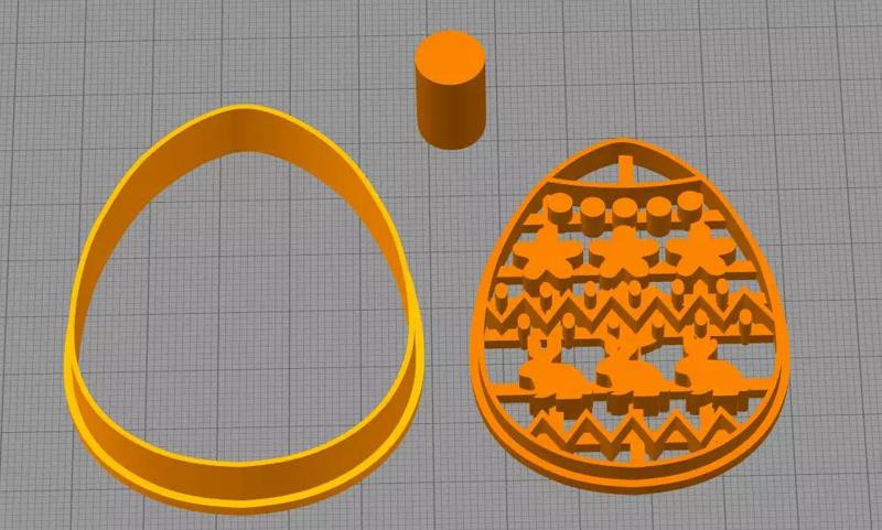 Cortante mas Marcante Huevo Pascua 6cm Galletita Porcelana Fria