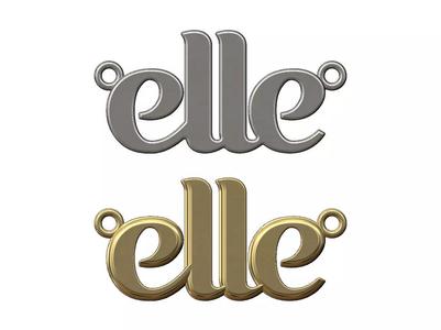 Elle Nameplate pendant and charm