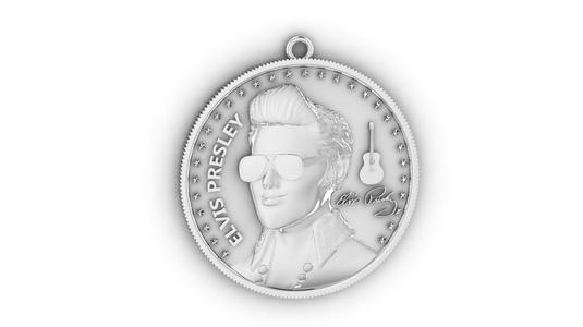 Elvis Presley Coin Pendant Signature 3DM STL Model Files 3D print model